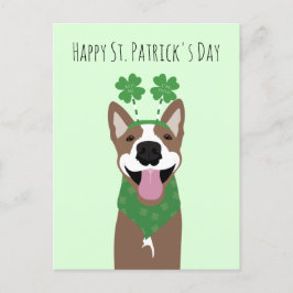 Happy St Patricks Day Brown Dog Green Postkarte