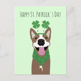 Happy St Patricks Day Brown Dog Green Postkarte
