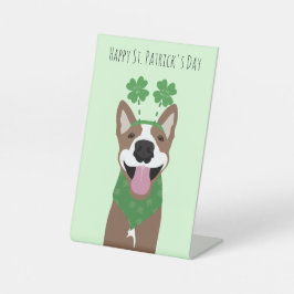 Happy St Patricks Day Brown Dog Green Sockelschild