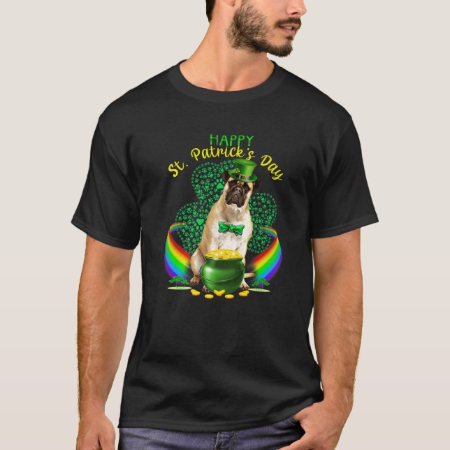 Happy St Patricks Day Bullmastiff Leprechaun Hat S T-Shirt (Vorderseite)