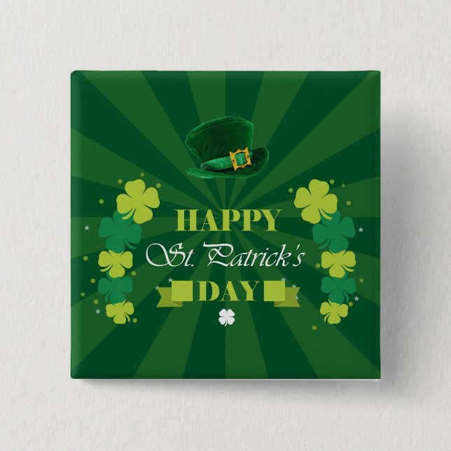 Happy St. Patrick's Day Button (Vorderseite)