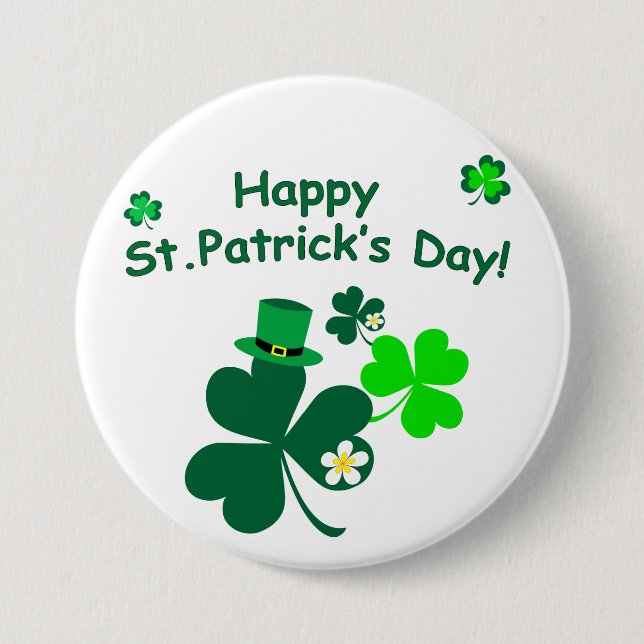 Happy St. Patrick's Day Button (Vorderseite)