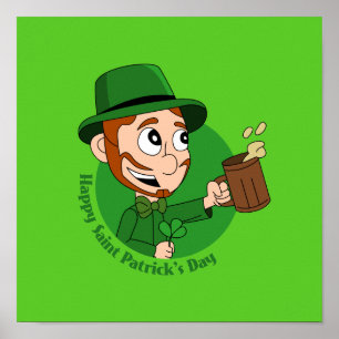 Happy St. Patrick's Day Cartoon Poster