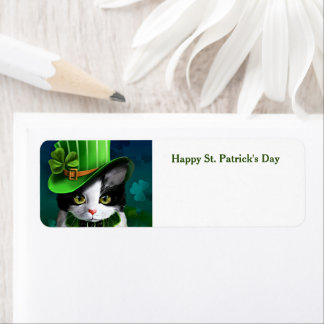 Happy St. Patrick's Day Cat Rücksendetikett