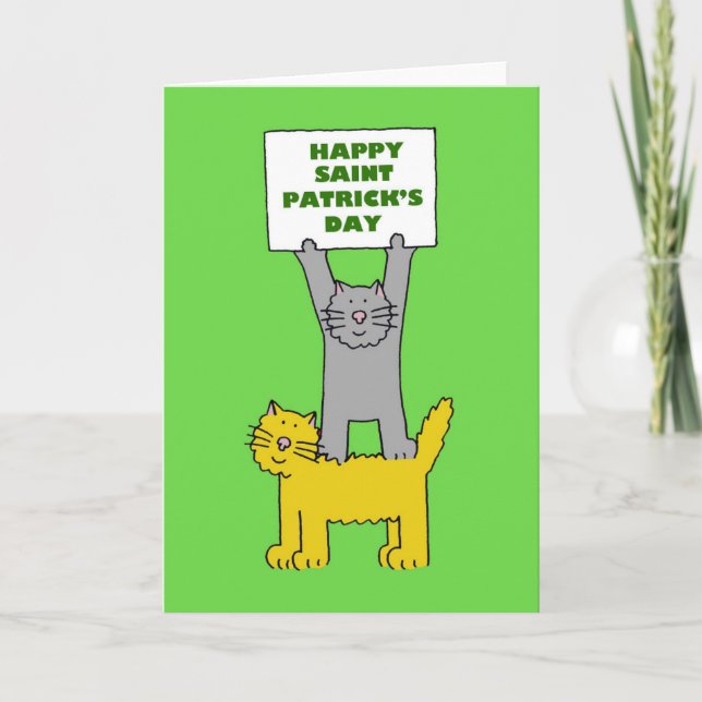 Happy St Patrick's Day Cats Karte (Vorderseite)