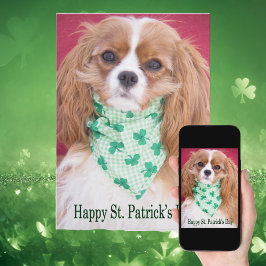 Happy St. Patrick's Day Cavalier King Charles Pup Karte