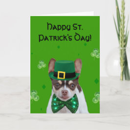Happy St. Patrick's Day Chihuahua Grußkarte Karte