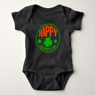 Happy St. Patrick's Day Circle Design-63501 Baby Strampler