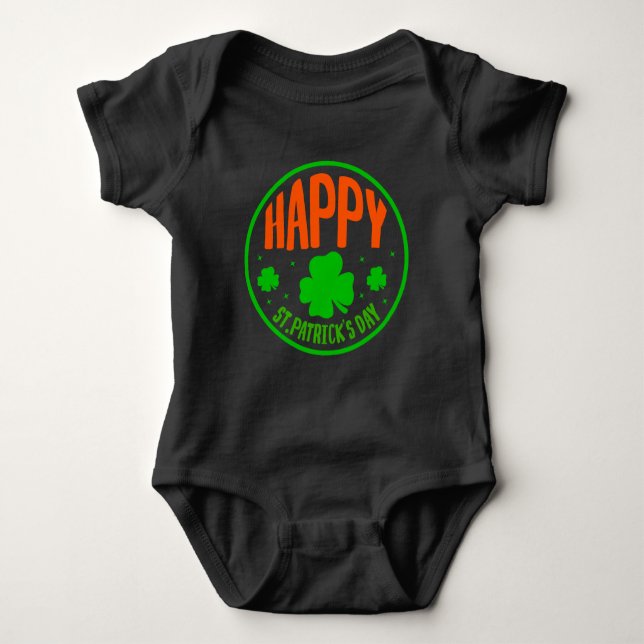 Happy St. Patrick's Day Circle Design-63501 Baby Strampler (Vorderseite)