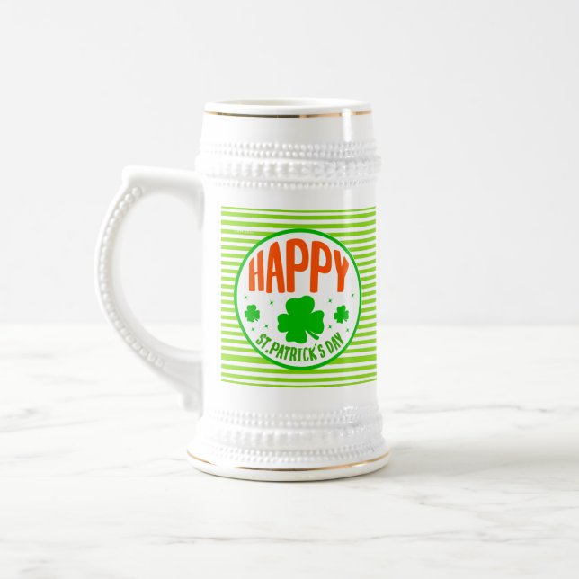 Happy St. Patrick's Day Circle Design-63501 Bierglas (Links)