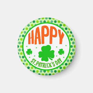 Happy St. Patrick's Day Circle Design-63501 Magnet