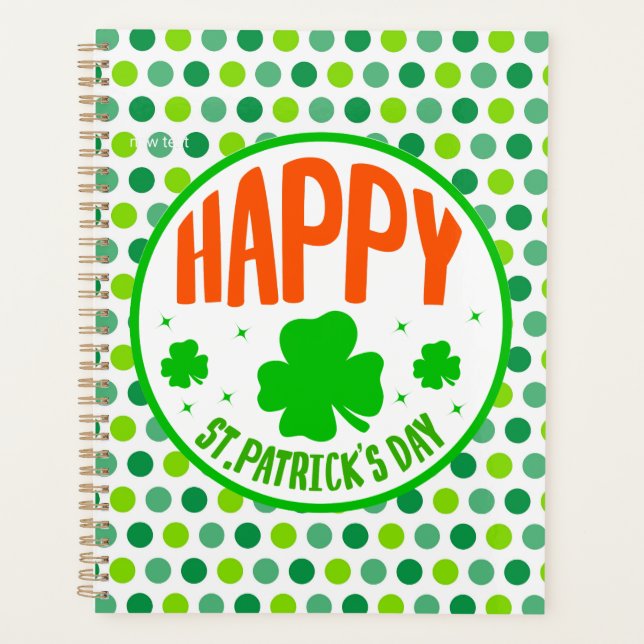 Happy St. Patrick's Day Circle Design-63501 Planer (Vorderseite)