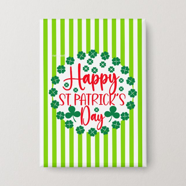Happy St. Patrick's Day Circle Design-63502 Button (Vorderseite)