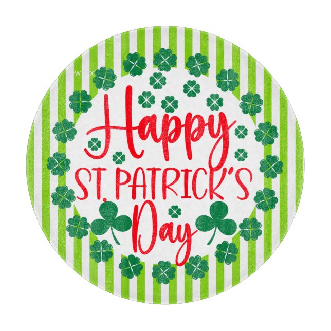 Happy St. Patrick's Day Circle Design-63502 Schneidebrett (Vorderseite)