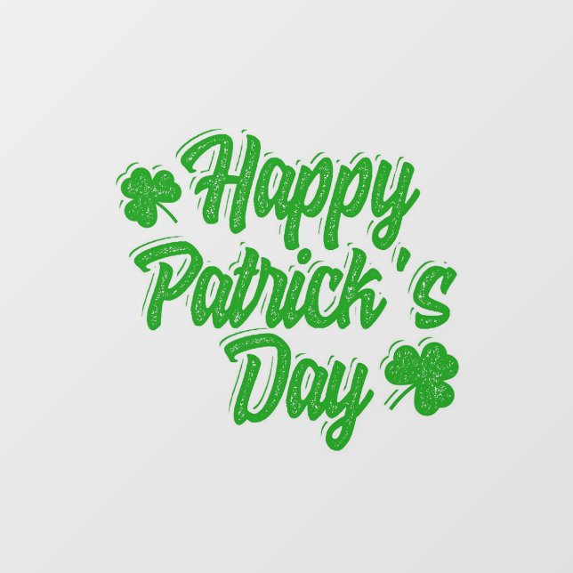 Happy St. Patrick's Day Cling Fensteraufkleber (Blatt)