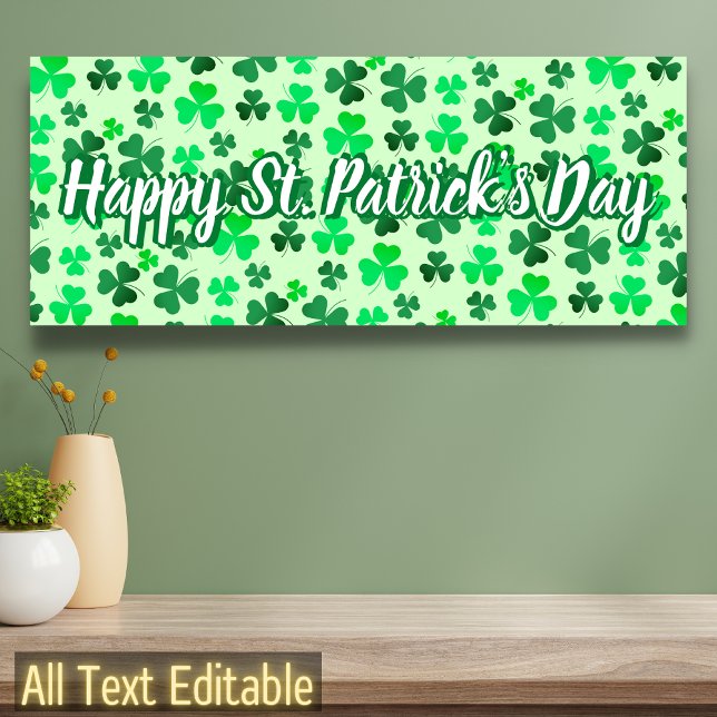 Happy St Patrick's Day Clover Kleeblatt Irish Part Banner (Von Creator hochgeladen)