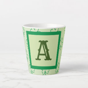 Happy St Patrick's Day Clover Kleeblatt Monogramm Milchtasse