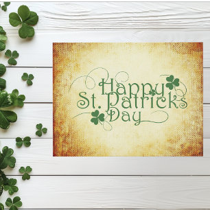 Happy St. Patrick's Day Clover Kleeblatt Postkarte