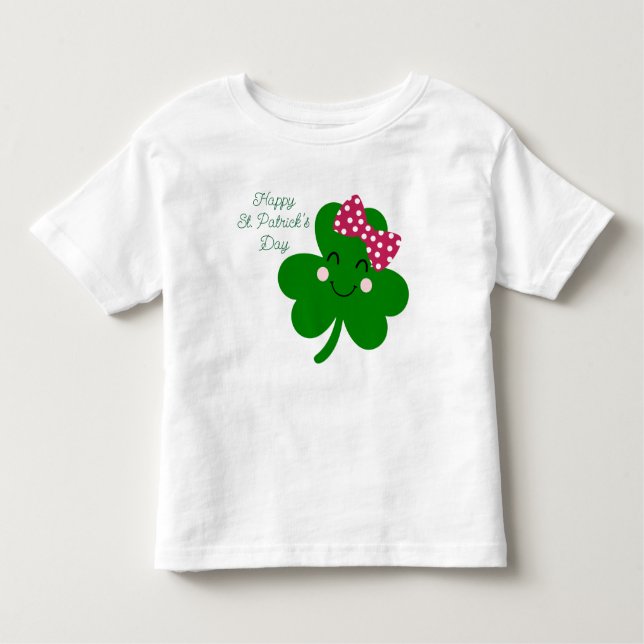 Happy St. Patrick's Day Clover Kleinkind T-shirt (Vorderseite)