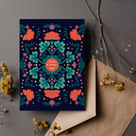 Happy St. Patrick's Day Clovers & Blume Karte