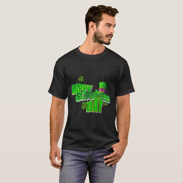Happy St. Patrick's Day Clovers T-Shirt (Vorne ganz)