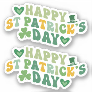 Happy St. Patrick's Day Custom-Cut Vinyl Sticker