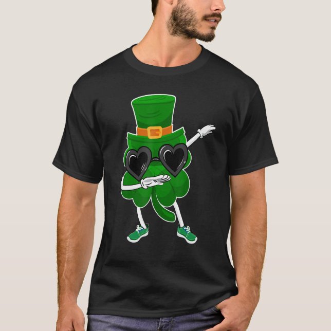Happy St Patricks Day Dabbing Kleeblatt Hat Hip Ho T-Shirt (Vorderseite)
