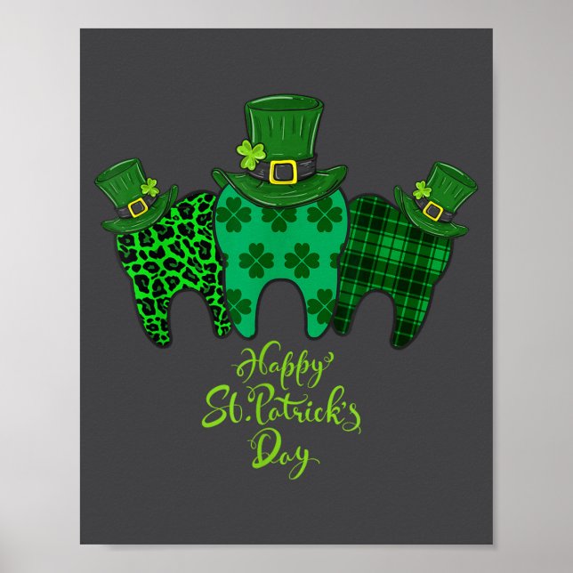 Happy St Patrick's Day Dental Istant Tooth Patrick Poster (Vorne)