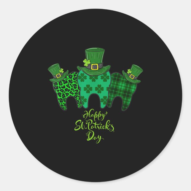 Happy St Patrick's Day Dental Istant Tooth Patrick Runder Aufkleber (Vorderseite)