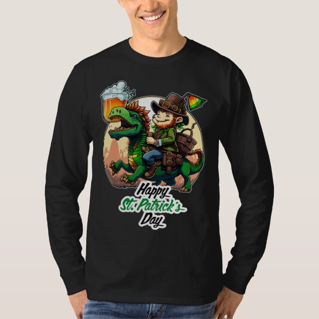 Happy St Patricks Day Dinosaur St Pat Rex Day Todd T-Shirt (Vorderseite)