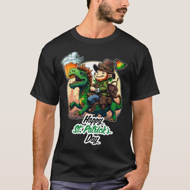 Happy St Patricks Day Dinosaur St Pat Rex Day Todd T-Shirt (Vorderseite)