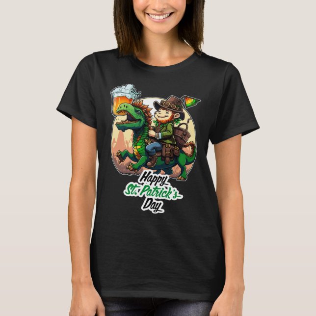 Happy St Patricks Day Dinosaur St Pat Rex Day Todd T-Shirt (Vorderseite)