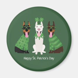 Happy St Patricks Day Dobermann Hunde Magnet
