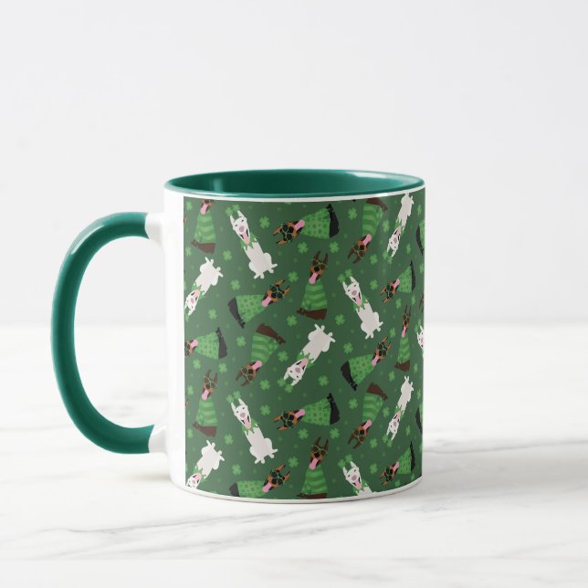 Happy St Patricks Day Dobermann Hunde Tasse (Links)