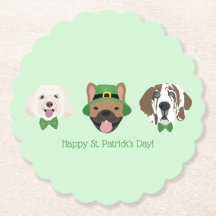 Happy St Patricks Day Dog Faces