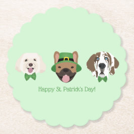 Happy St Patricks Day Dog Faces Untersetzer