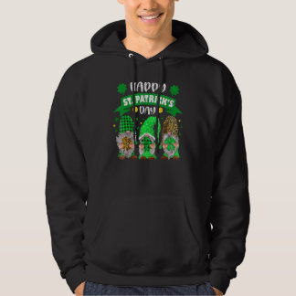 Happy St Patricks Day Drei Gnome Kleeblatt Leopard Hoodie