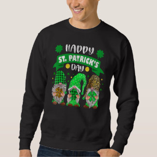 Happy St Patricks Day Drei Gnome Kleeblatt Leopard Sweatshirt
