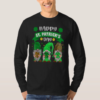 Happy St Patricks Day Drei Gnome Kleeblatt Leopard T-Shirt