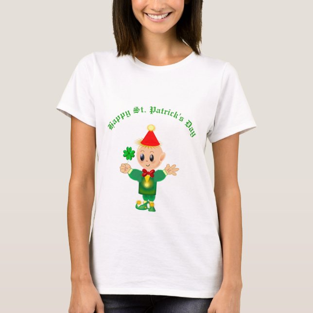 Happy St. Patrick's Day Elf T-Shirt (Vorderseite)