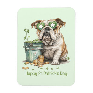 Happy St. Patrick's Day English Bulldog Magnet