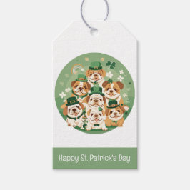 Happy St. Patrick's Day English Bulldogs Geschenkanhänger