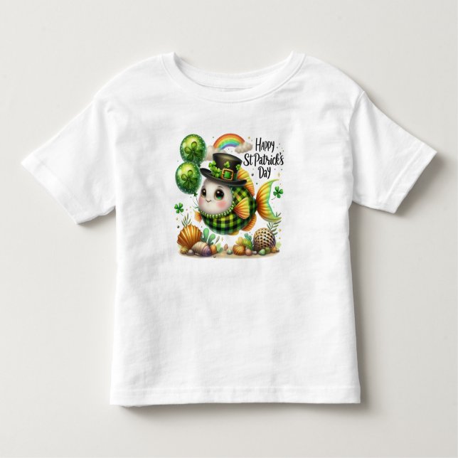 Happy St. Patrick's Day Fish Kleinkind T-shirt (Vorderseite)