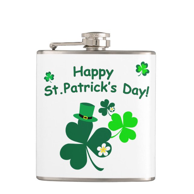 Happy St. Patrick's Day Flachmann (Vorderseite)