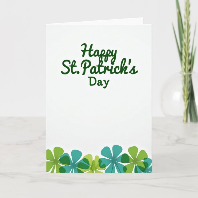 Happy St Patricks Day Floral Card Karte (Vorderseite)