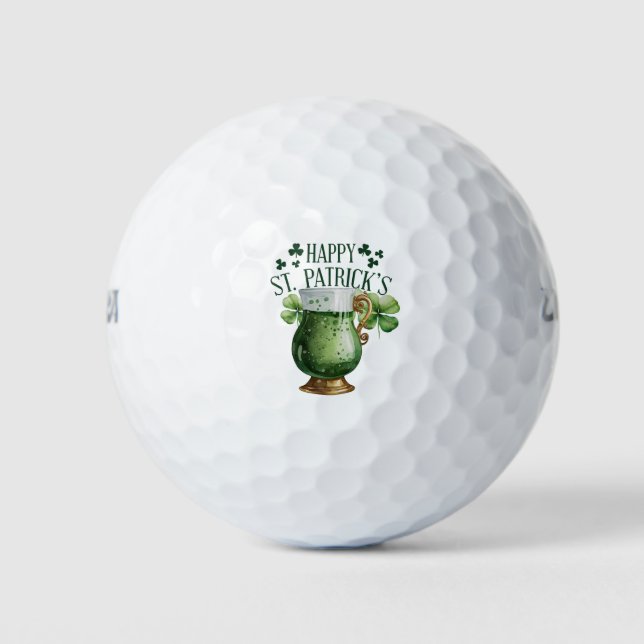 Happy St. Patrick's Day for Golfer Golfball (Vorderseite)