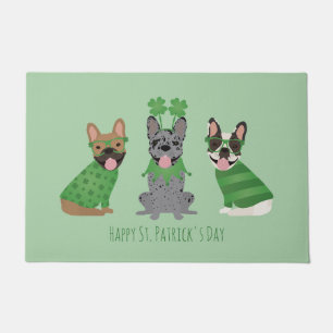 Happy St Patricks Day French Bulldogs Fußmatte