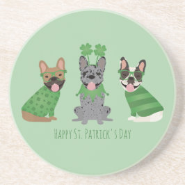 Happy St Patricks Day French Bulldogs Getränkeuntersetzer