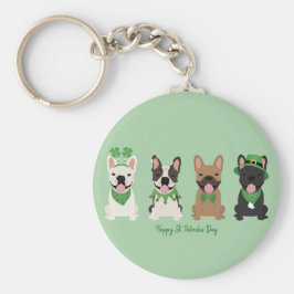 Happy St Patricks Day French Bulldogs Schlüsselanhänger