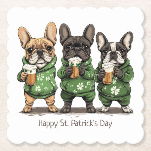 Happy St. Patrick's Day French Bulldogs Untersetzer